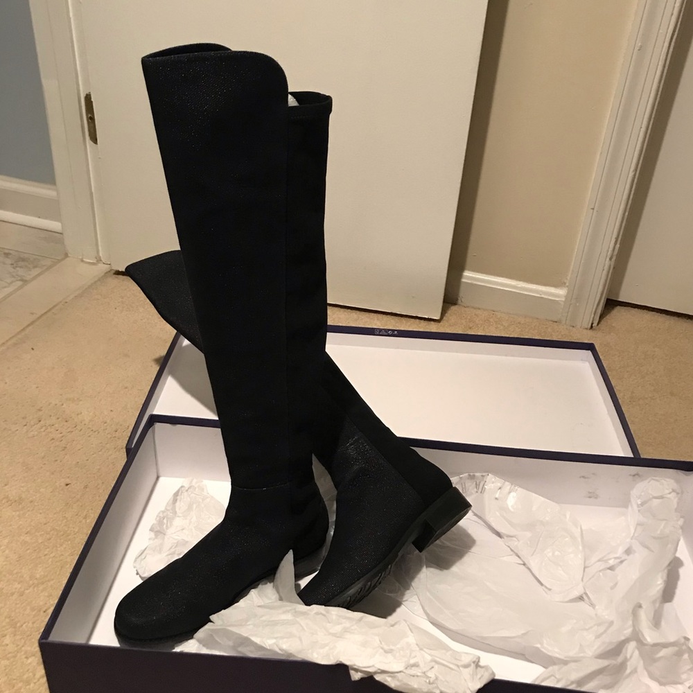 Nice Blue Pindot Nappa 5050 Over The Knee Boots